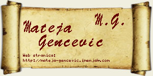 Mateja Genčević vizit kartica